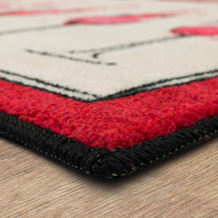 Abstract Wine Glass Red & White Accent Rug