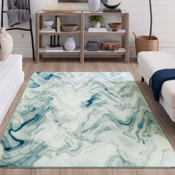 Techinicolor Color Crush Medium Blue Area Rug