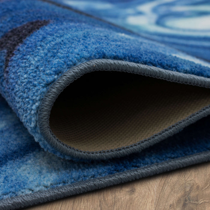 Technicolor Color Crush Blue Area Rug