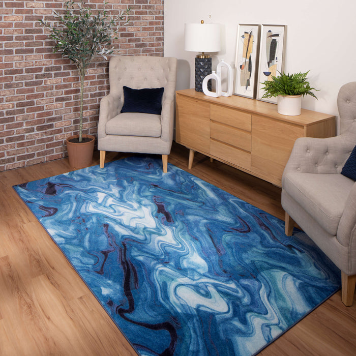 Technicolor Color Crush Blue Area Rug