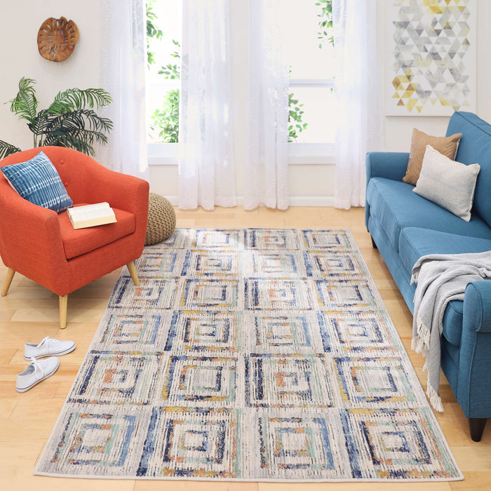 Weathered Squares Multi Area Rug by Scott Living