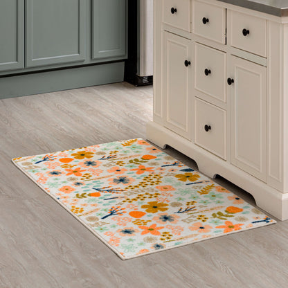 Whimsical Floral Cream Accent Rug