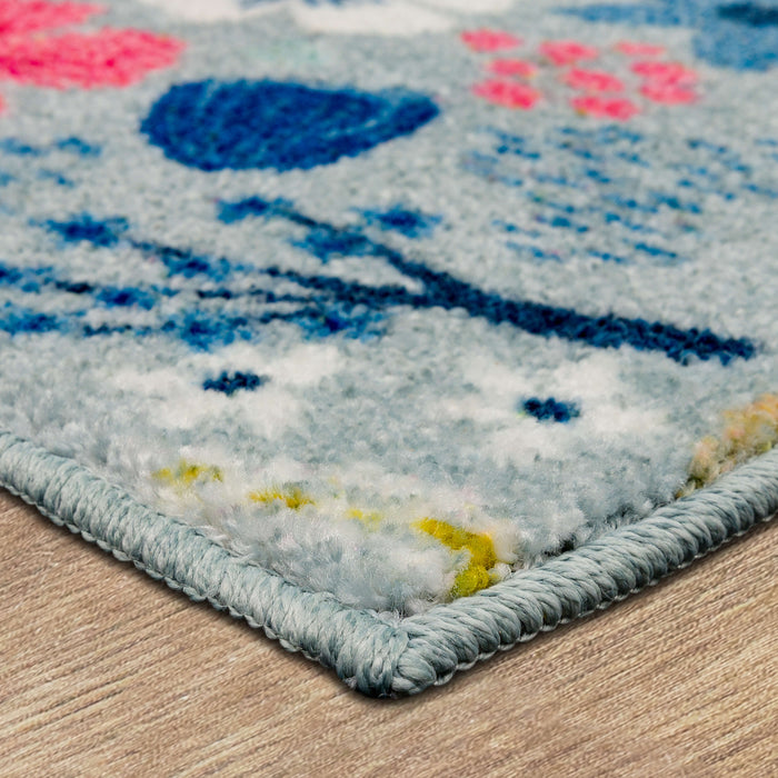 Whimsical Floral Multicolor Accent Rug