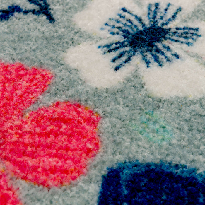 Whimsical Floral Multicolor Accent Rug