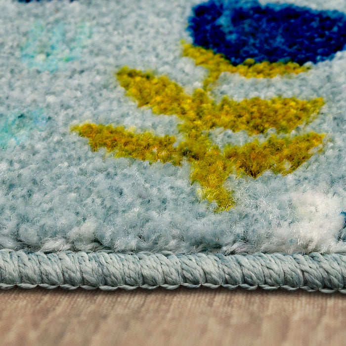 Whimsical Floral Multicolor Accent Rug
