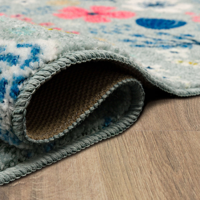 Whimsical Floral Multicolor Accent Rug