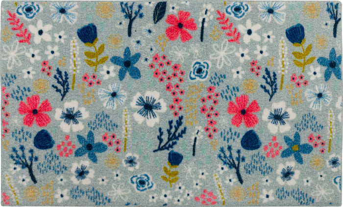 Whimsical Floral Multicolor Accent Rug