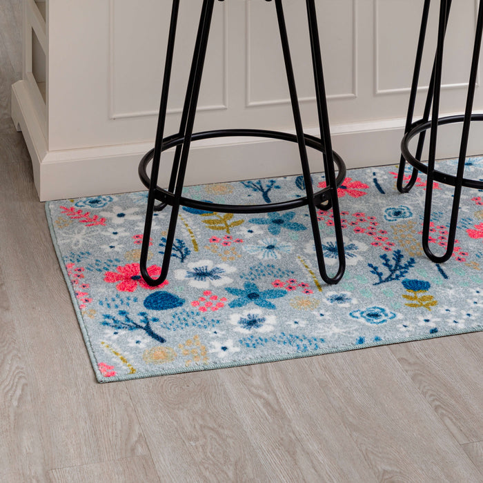 Whimsical Floral Multicolor Accent Rug