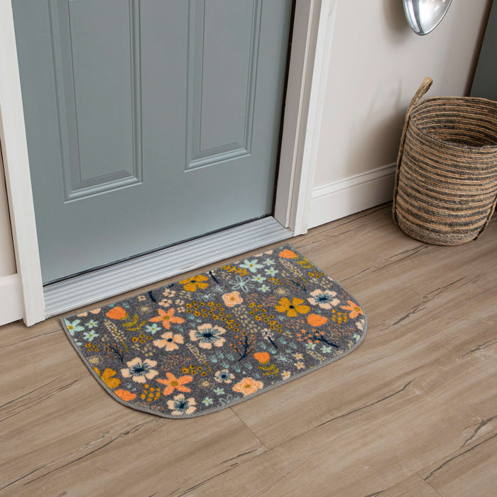 Whimsical Floral Pale Pink Accent Rug