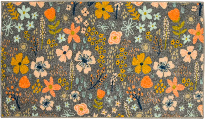 Whimsical Floral Pale Pink Accent Rug