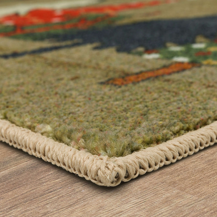 Wooden Holiday Trees Multi Accent Rug