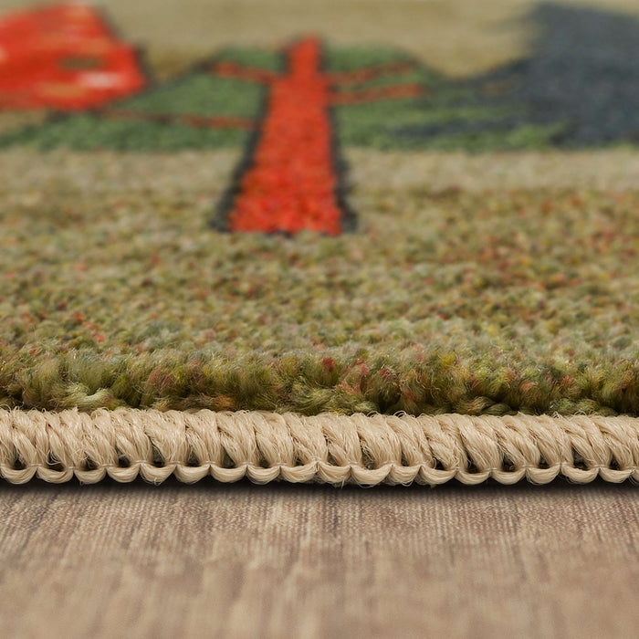 Wooden Holiday Trees Multi Accent Rug