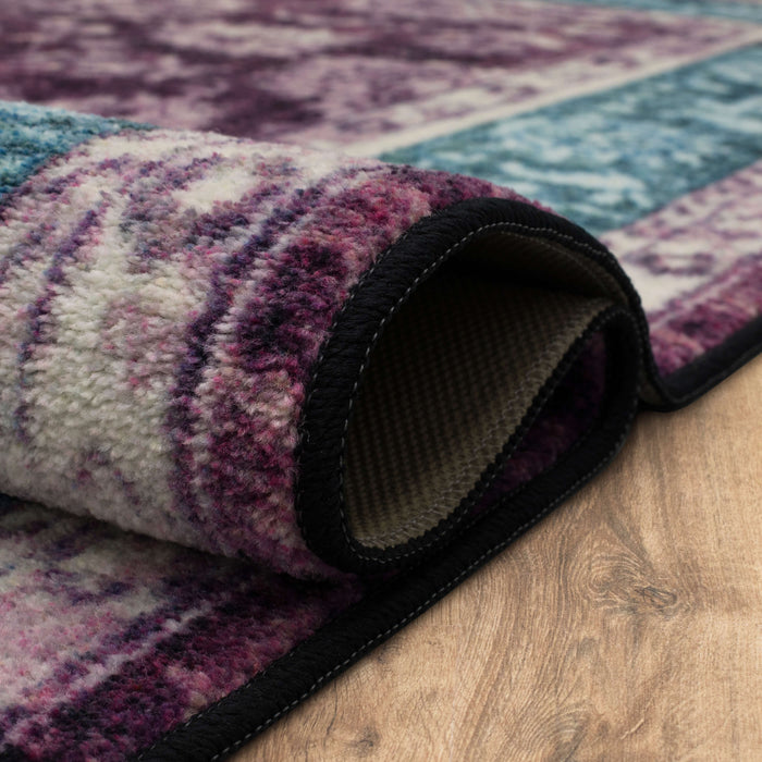 Technicolor Adelanto Purple & Blue Area Rug