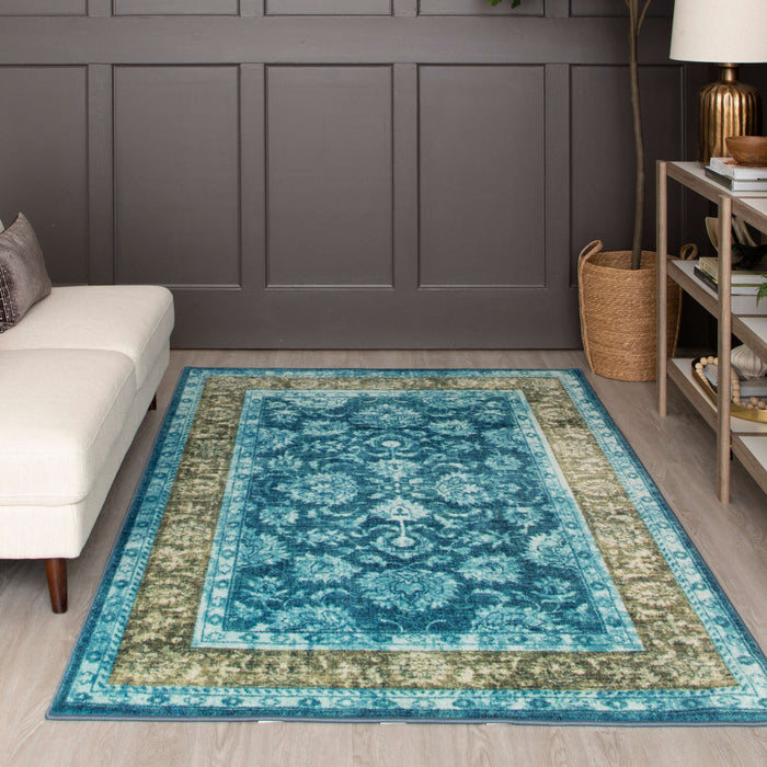 Technicolor Adelanto Blue & Green Area Rug