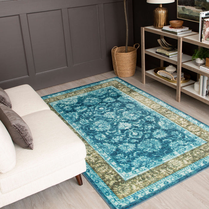 Technicolor Adelanto Blue & Green Area Rug