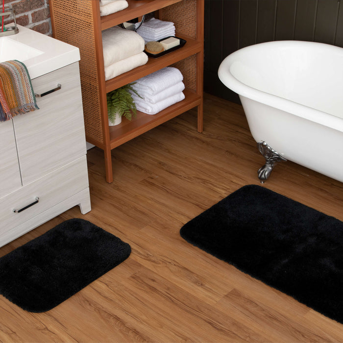 Annapolis Charcoal Gray & Black Bath Mat