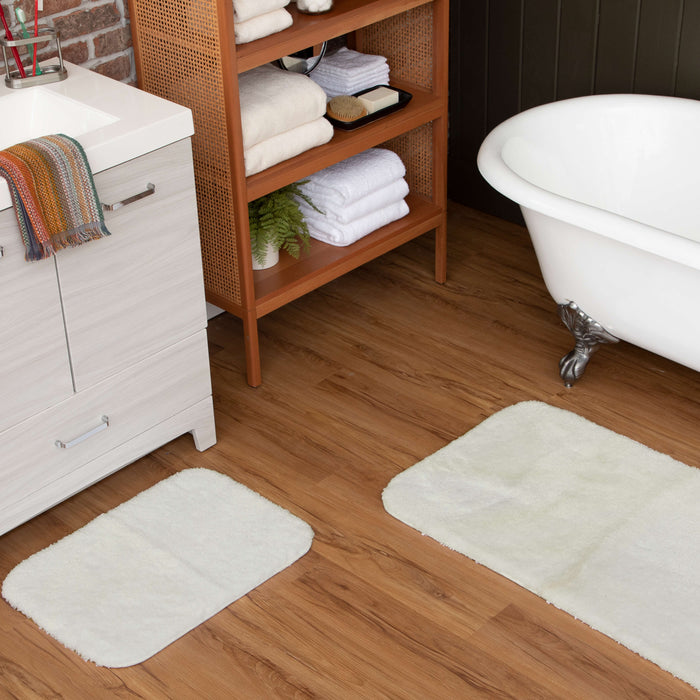 Annapolis Silk White Bath Mat