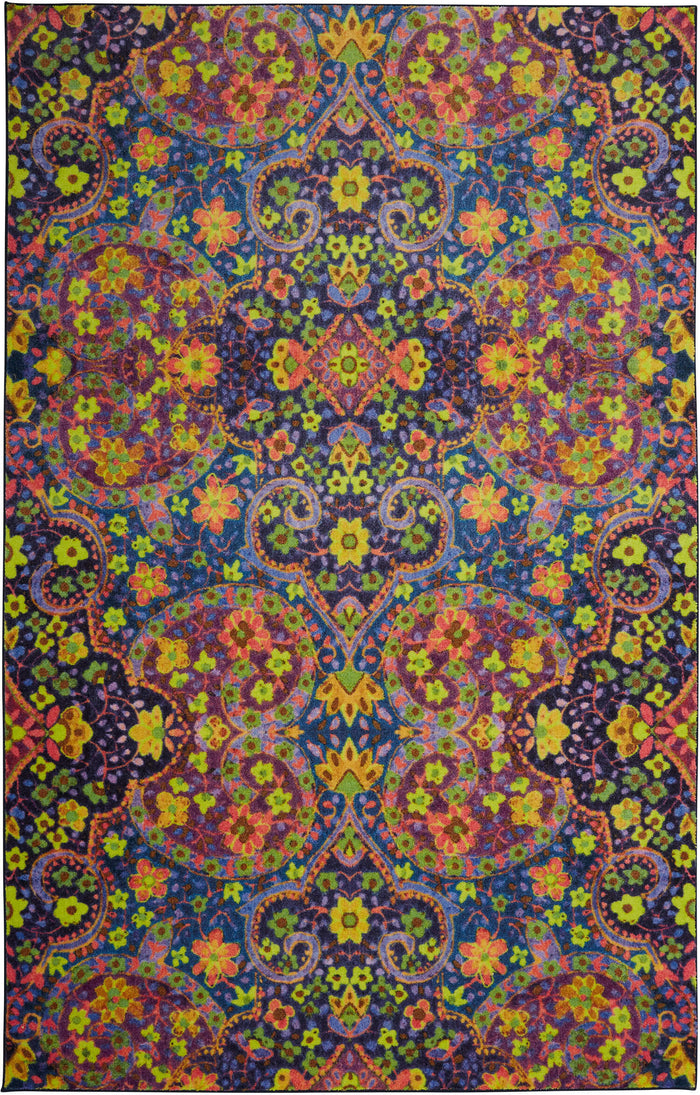 Technicolor Field Blue & Green Area Rug