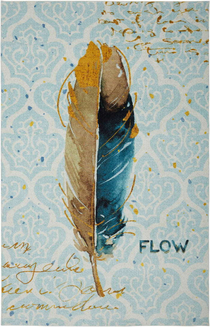 Technicolor Flow Blue & Gold Area Rug