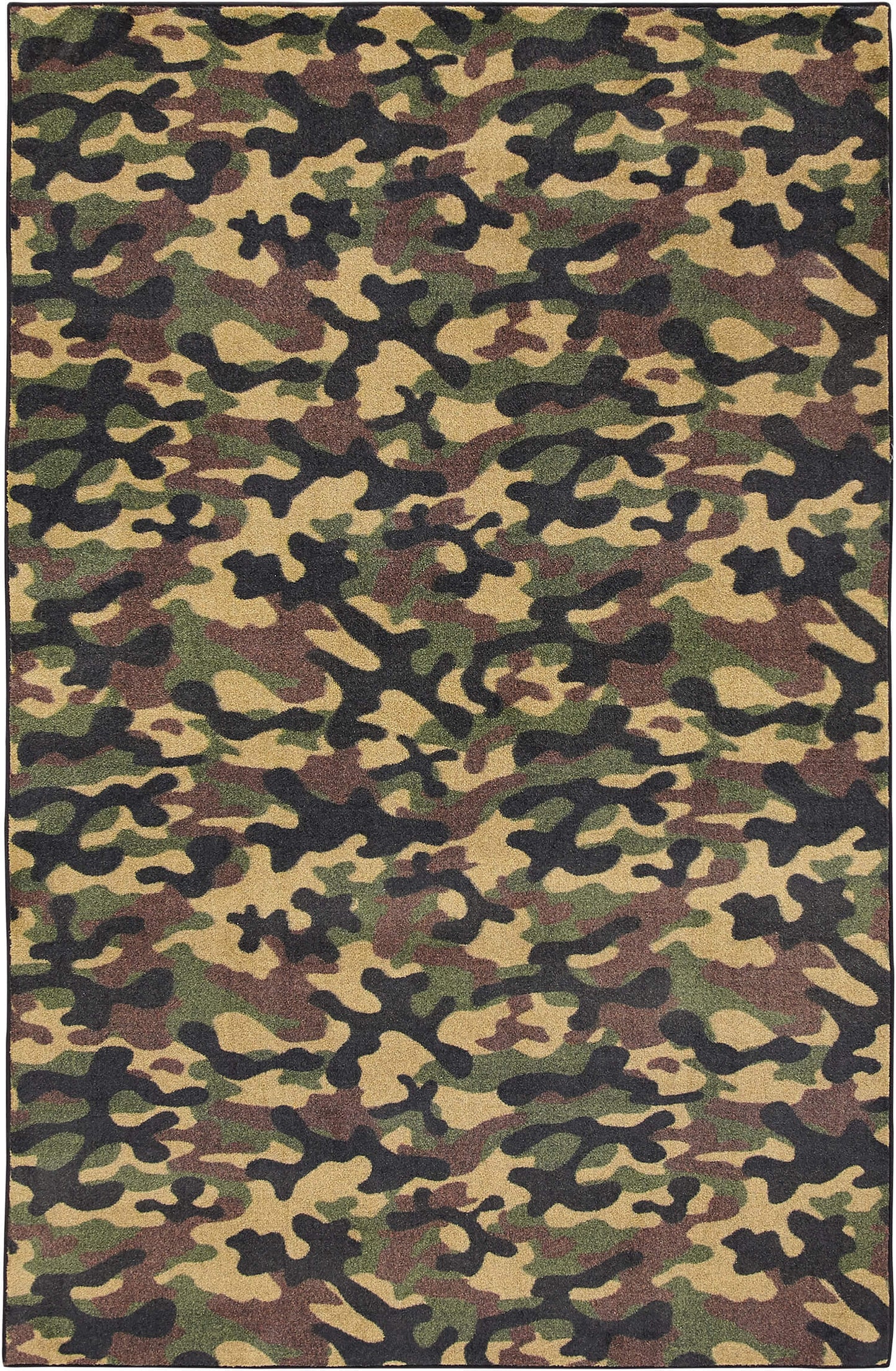Technicolor Army Black Area Rug