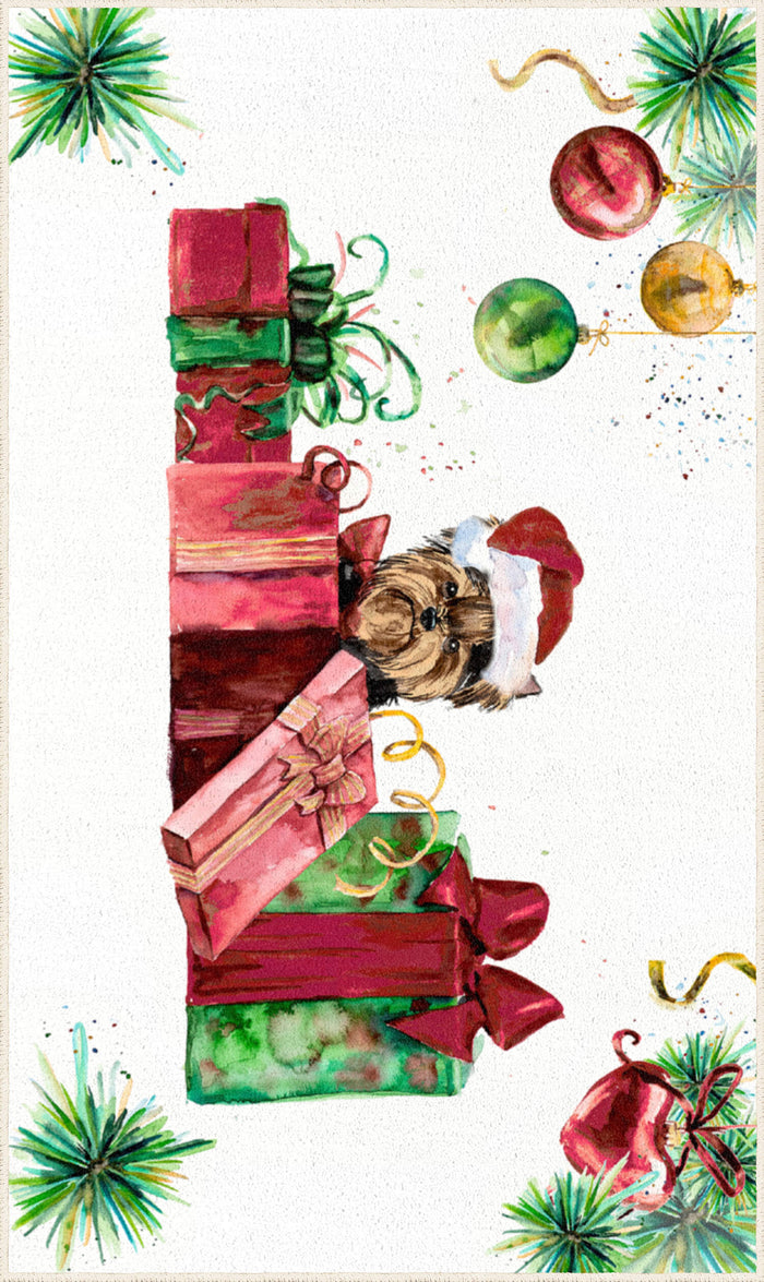 Christmas Puppy Red Mat