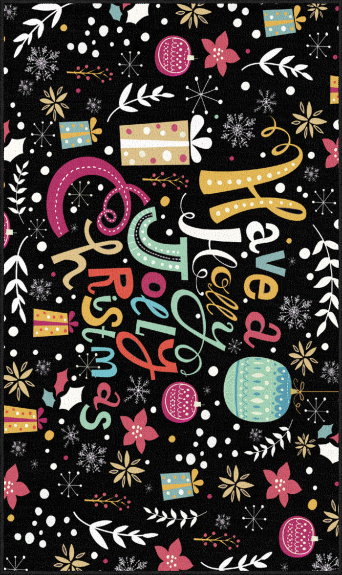 Festive Celebration Black & Pink Mat