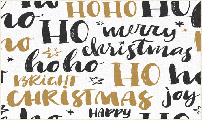Gold Holiday Greetings Gold & White Mat