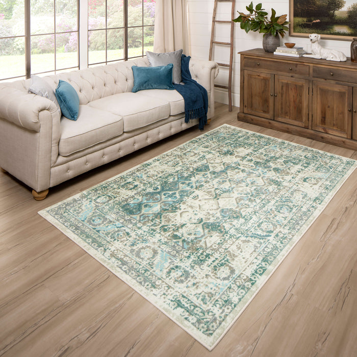 Technicolor Adria Blue & Yellow Area Rug