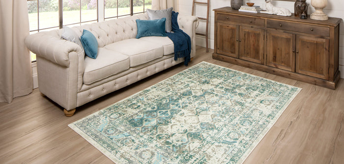 Technicolor Adria Blue & Yellow Area Rug