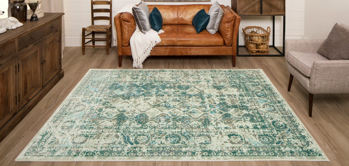 Technicolor Adria Blue & Yellow Area Rug