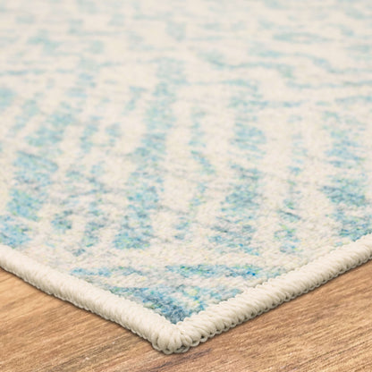 Grayson Zig Zag Aqua Area Rug